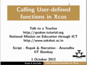 Calling user defined functions in xcos small