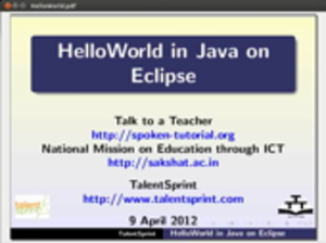 Hello world program in eclipse small