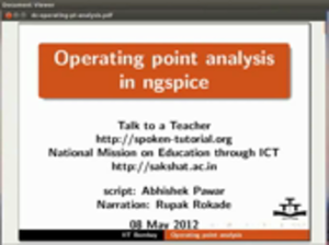 Operating point analysis in ngspice small